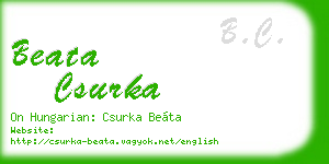 beata csurka business card